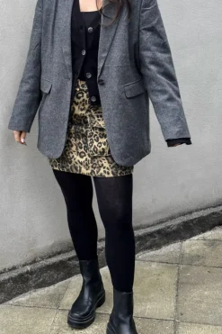 Online Neo Noir Layken Leo Cargo Skirt Leopard