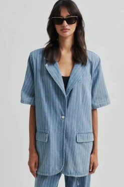 Online Second Female Layne SS Blazer 59762 Light blue denim 5996