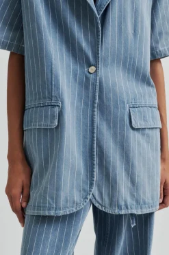 Online Second Female Layne SS Blazer 59762 Light blue denim 5996