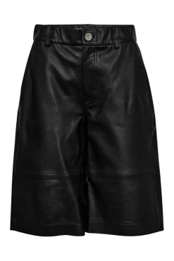 Online Haute L'Amitié Leather Bermudas HL10207 Black