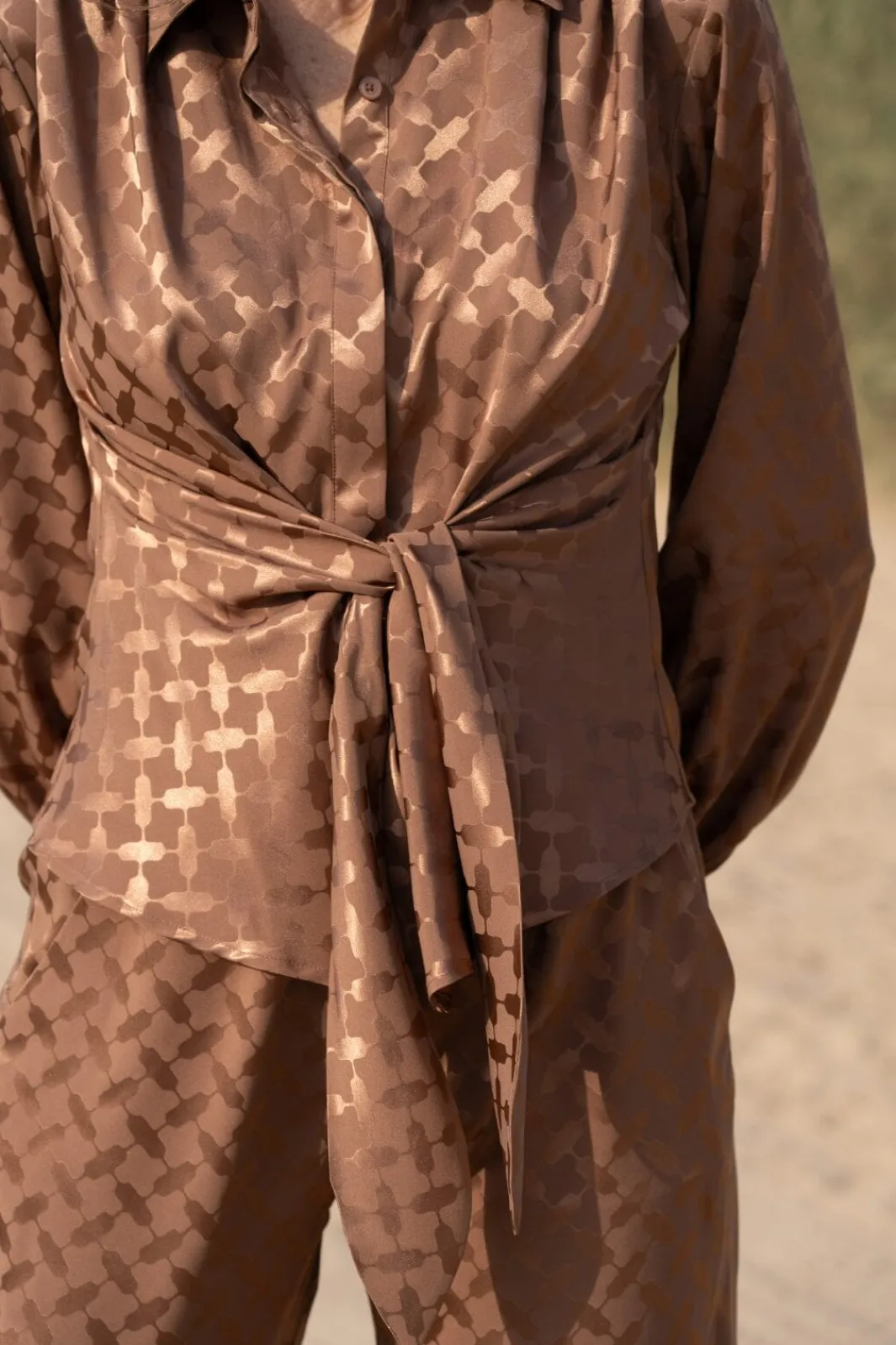 Hot Karmamia Lee Shirt Camel Keffiyeh Jacquard