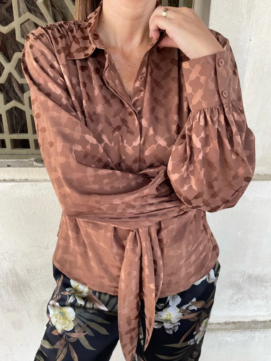 Hot Karmamia Lee Shirt Camel Keffiyeh Jacquard