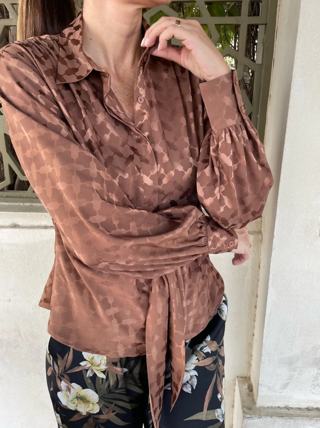 Hot Karmamia Lee Shirt Camel Keffiyeh Jacquard