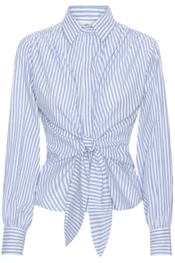 Outlet Karmamia Lee Shirt Sky Stripe Cotton