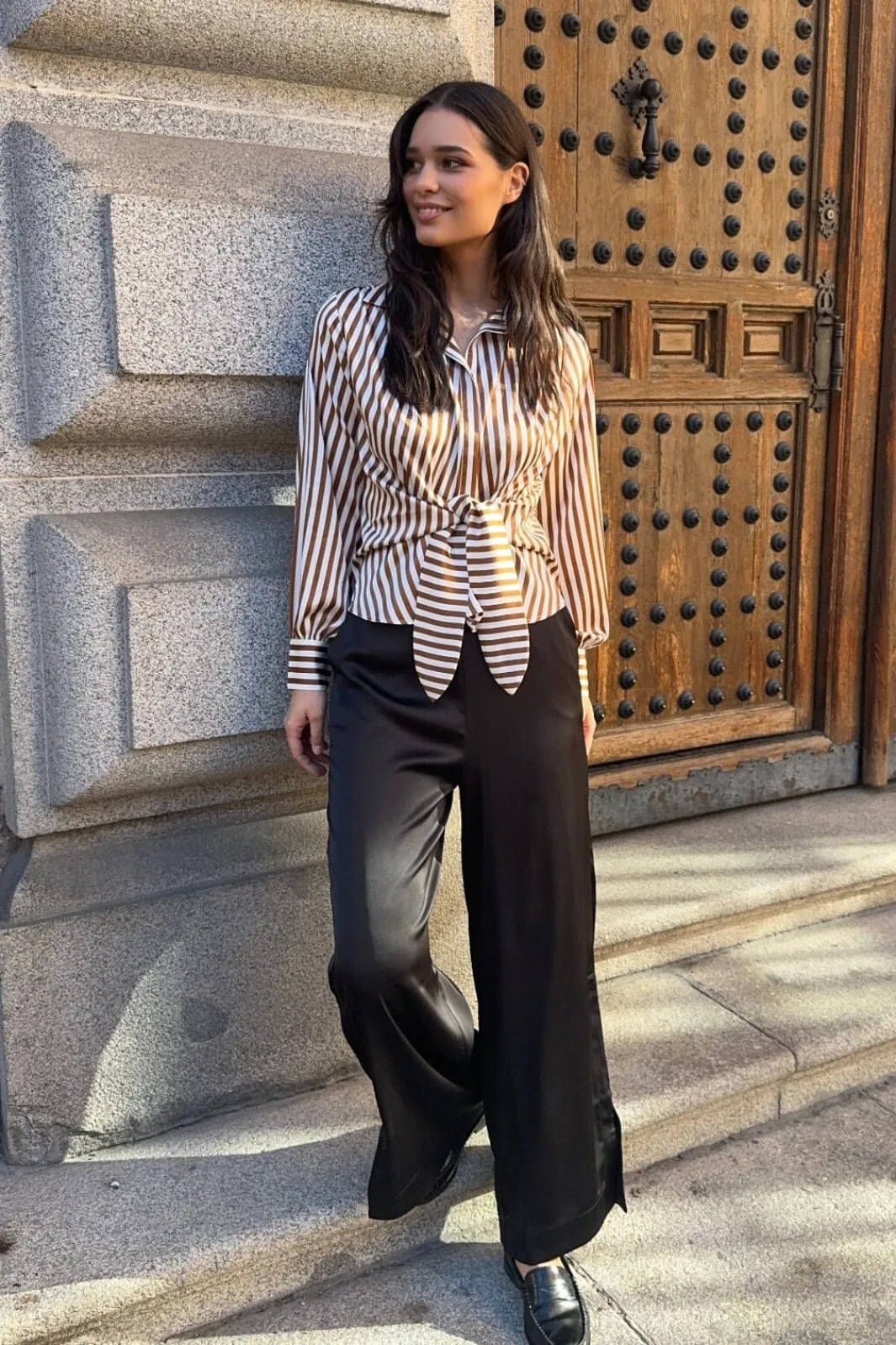 Sale Karmamia Lee Shirt 2144 Toffee Stripe