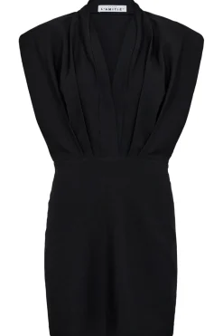 Hot Haute L'Amitié L'Egance Crop Drape Dress HL10040 Black