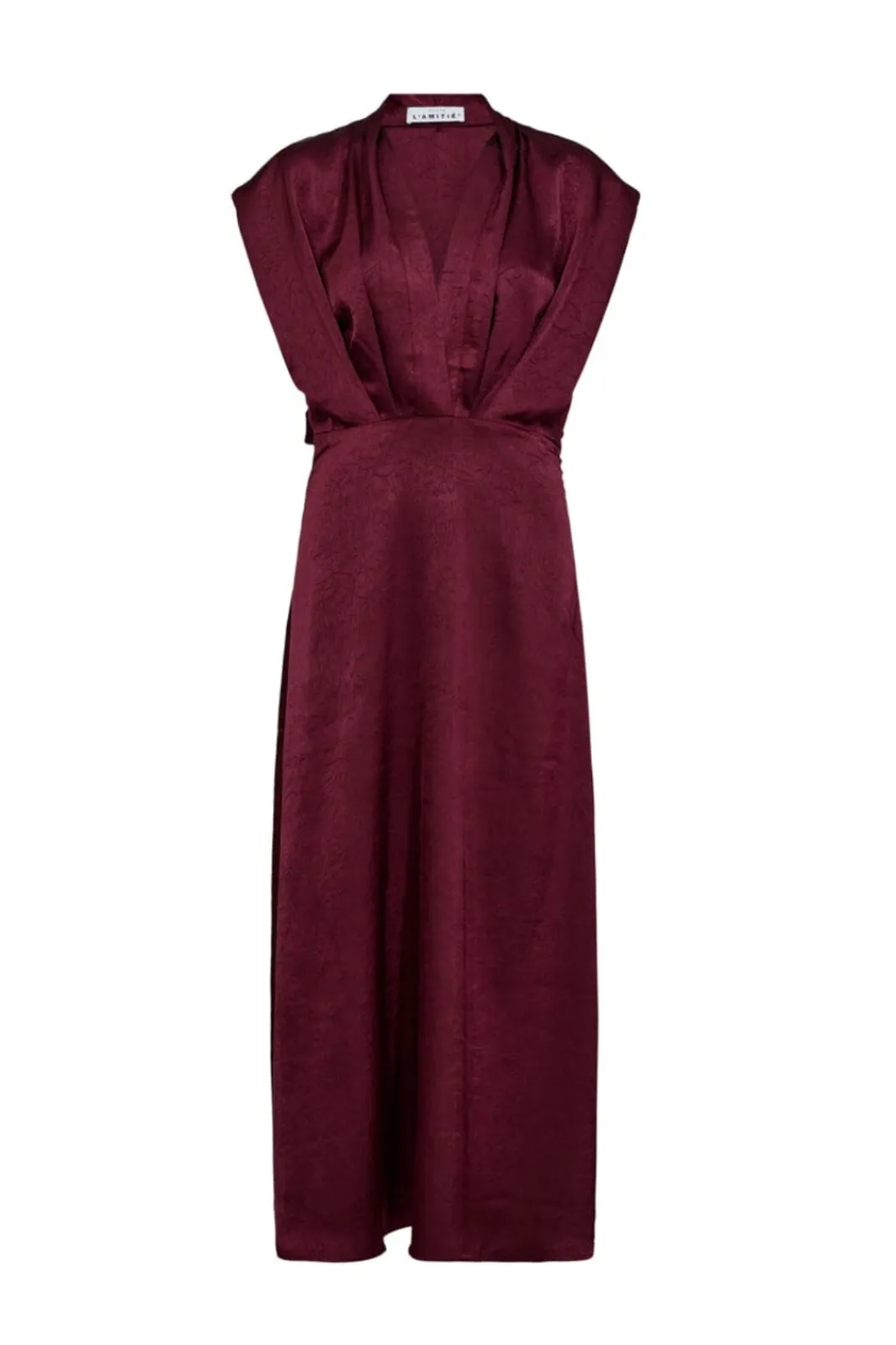 Online Haute L'Amitié L'Egance Satin Drape Dress HL10042 Amarone