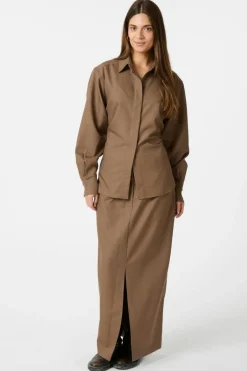 Outlet Neo Noir Leland Solid Skirt 164524 Taupe