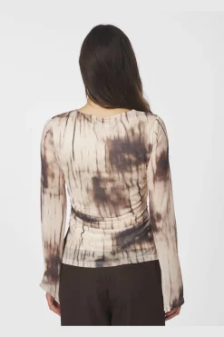 Online Neo Noir Lenida Faded Mesh Blouse 167053 306