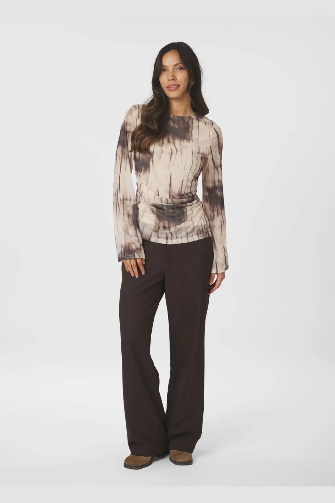 Online Neo Noir Lenida Faded Mesh Blouse 167053 306