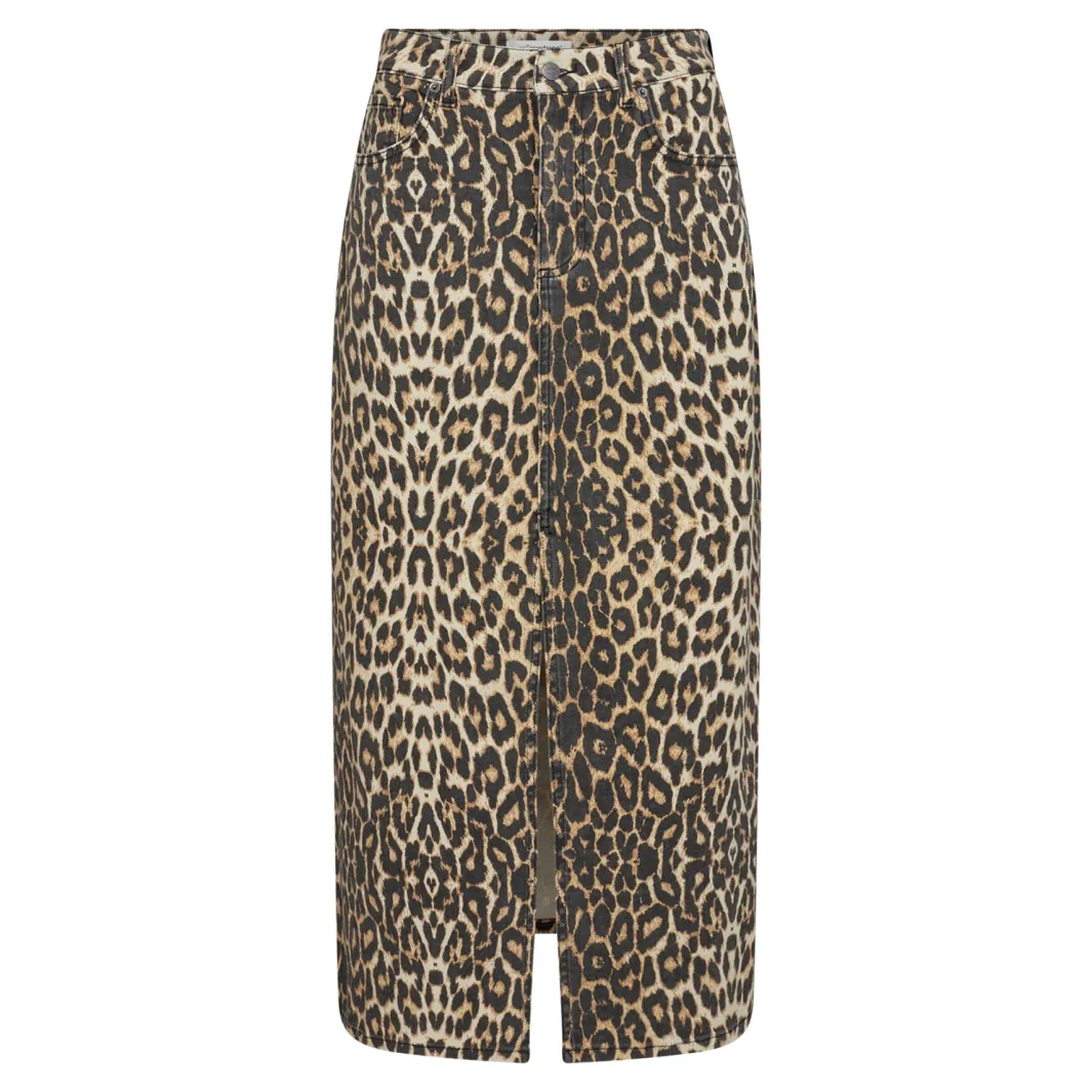 Online Co´Couture Leocc Denim Slit Skirt 34110 16 Khaki