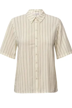 Hot A-View Lerke Stripe Shirt 005 Off White