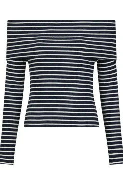 Outlet Neo Noir Lessy Stripe Blouse Dark Navy