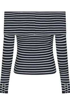 Outlet Neo Noir Lessy Stripe Blouse Dark Navy