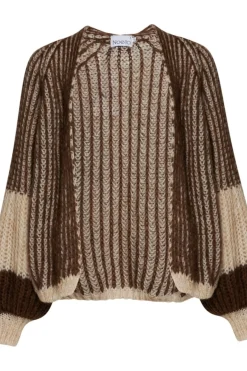 Discount Noella Liana Knit Cardigan Beige Brown