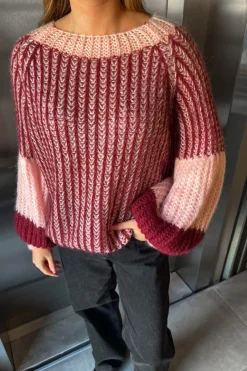 Outlet Noella Liana Knit Sweater 1287 Rust Blush Combo