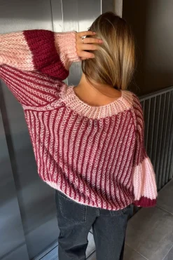 Outlet Noella Liana Knit Sweater 1287 Rust Blush Combo