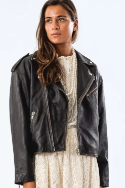 Outlet Lollys Laundry Lilll Leather Jacket 99 Black