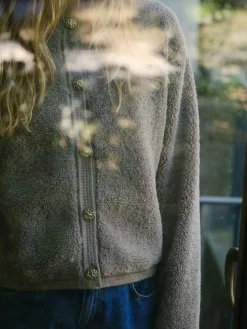 Online Neo Noir Limo Fluffy Knit Cardigan 161963 125