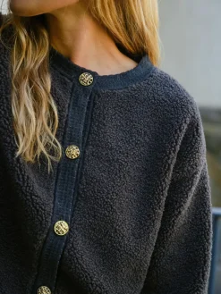 Online Neo Noir Limo Fluffy Knit Cardigan 161963 132