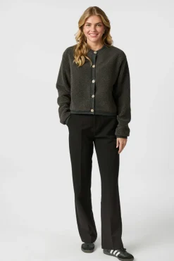Online Neo Noir Limo Fluffy Knit Cardigan 161963 132