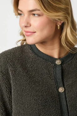 Online Neo Noir Limo Fluffy Knit Cardigan 161963 132