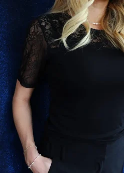 Best Liberte Lisa Ss Lace Blouse 2 22276 Black