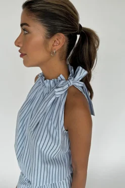 Continue Liva Poplin Stripe 14906 Blue Stripe