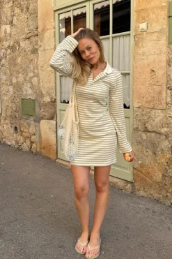 Clearance BYIC Livaic Polo Dress A23995 Yellow Stripes