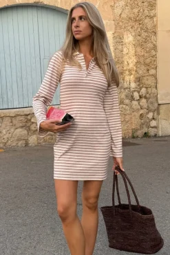 Online BYIC Livaic Polo Dress A23995 Lavender Stripes