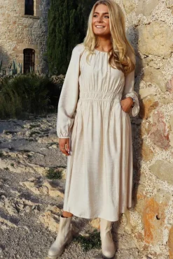 Clearance Liberte Liv-Ls-Long-Dress 22191 Cashew Creme