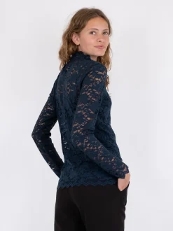 Best Neo Noir Liza Laceflower Blouse Navy