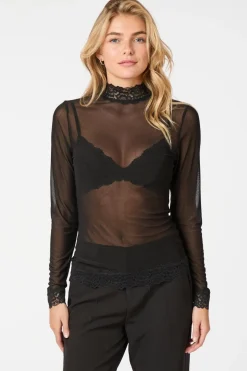 Hot Neo Noir Liza Mesh Lace Blouse 164281 Black
