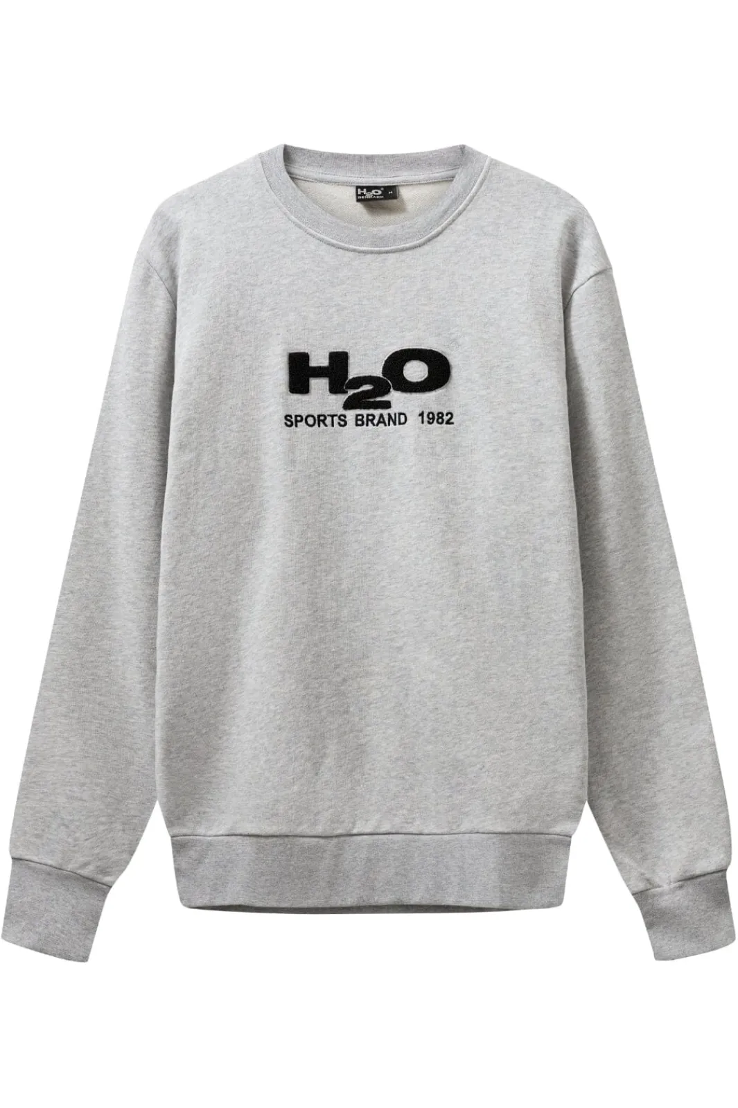 New H2O Logo Sweat O'Neck 7620 Lt. Grey Mel/Black