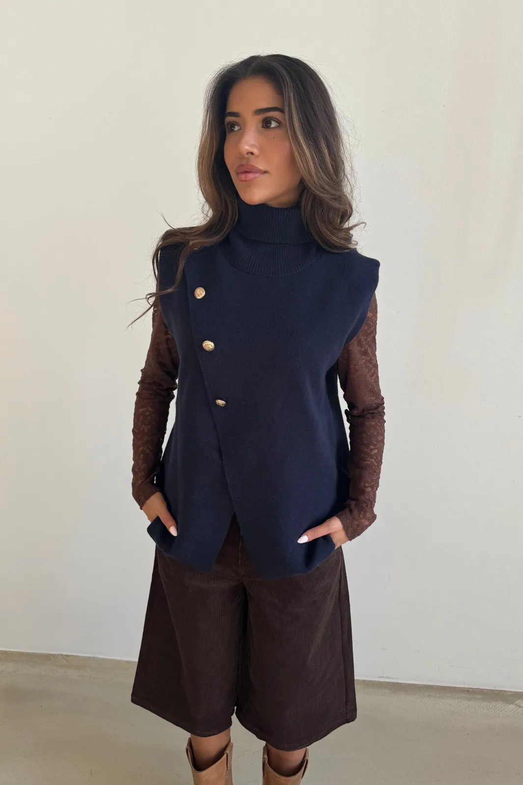 New Continue Lola Vest 15077 Navy Blue