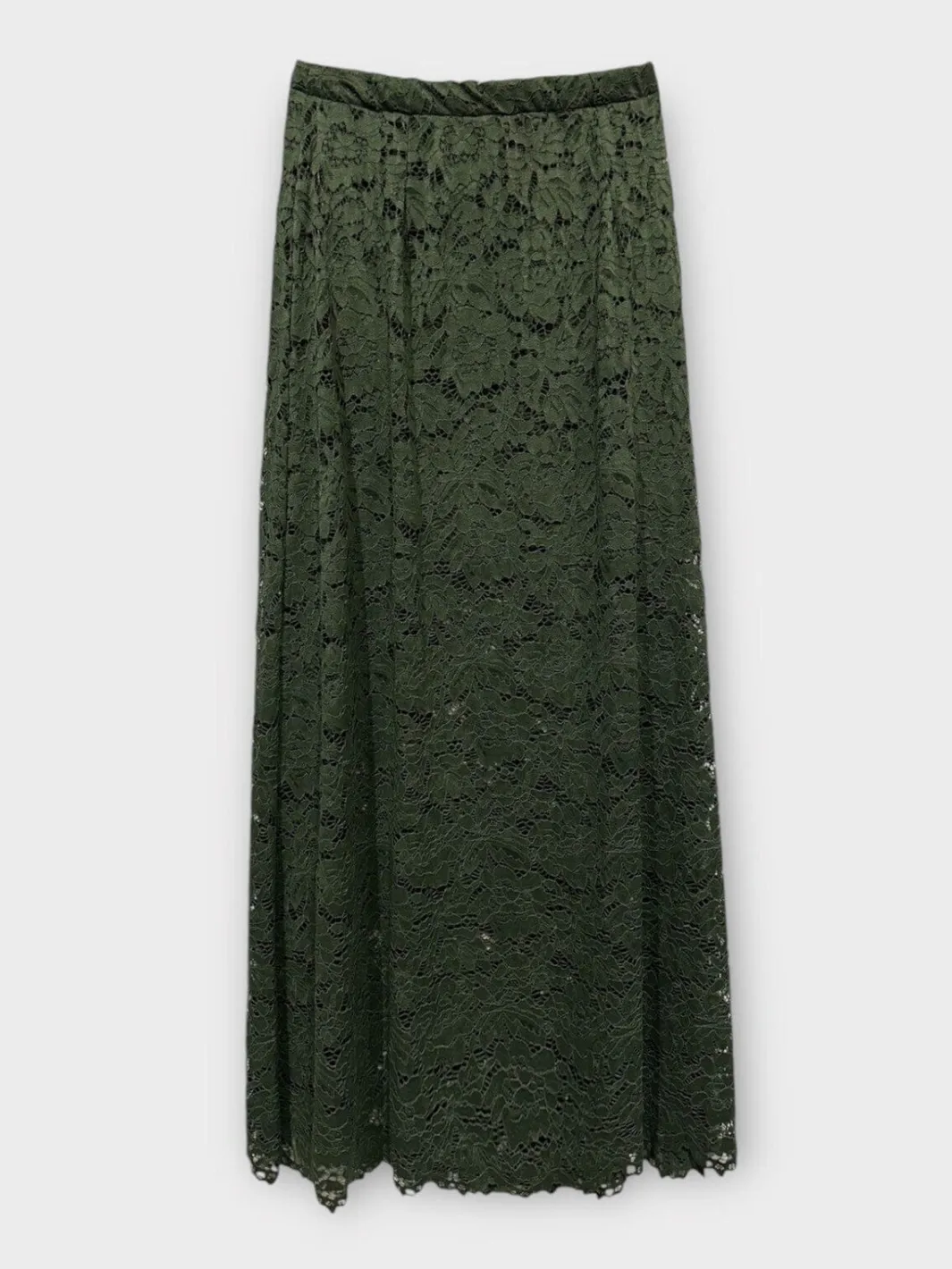 Online A-bee Long Flower Lace Skirt _-W_ Khaki