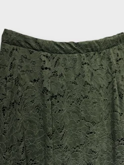 Online A-bee Long Flower Lace Skirt _-W_ Khaki