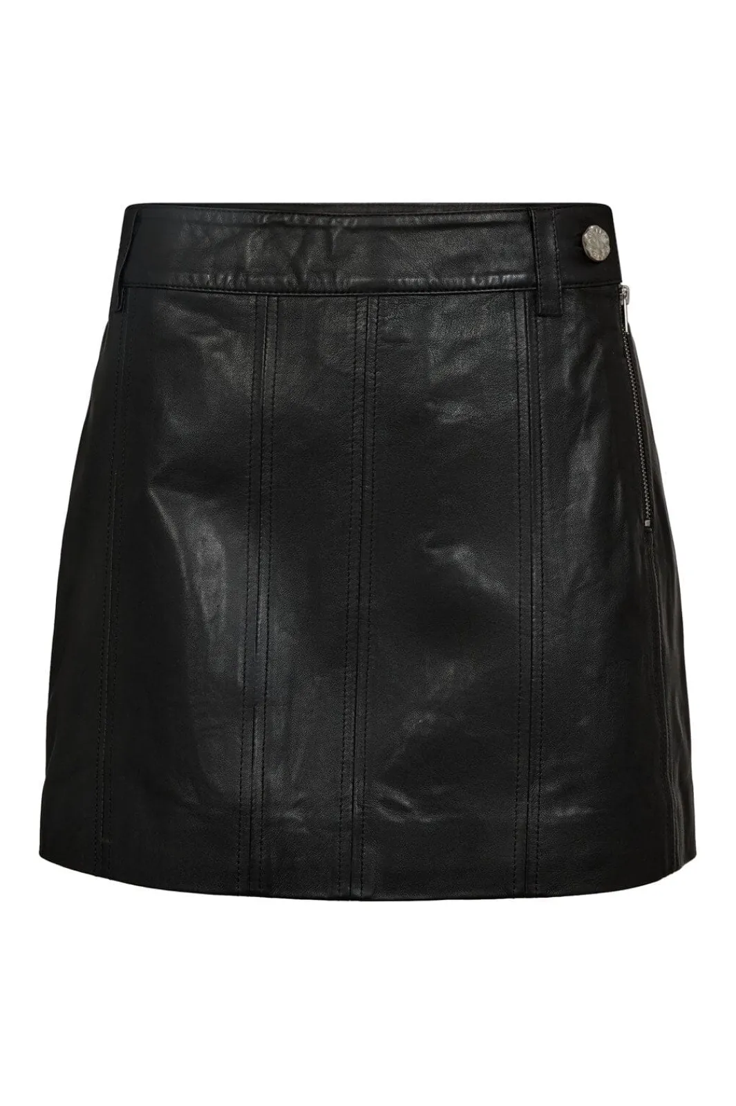 New Haute L'Amitié Loreen Leather Skirt HL10443 Black