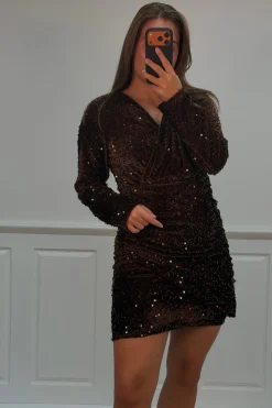 New A-bee Lorraine dress Dark Brown