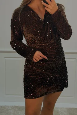New A-bee Lorraine dress Dark Brown