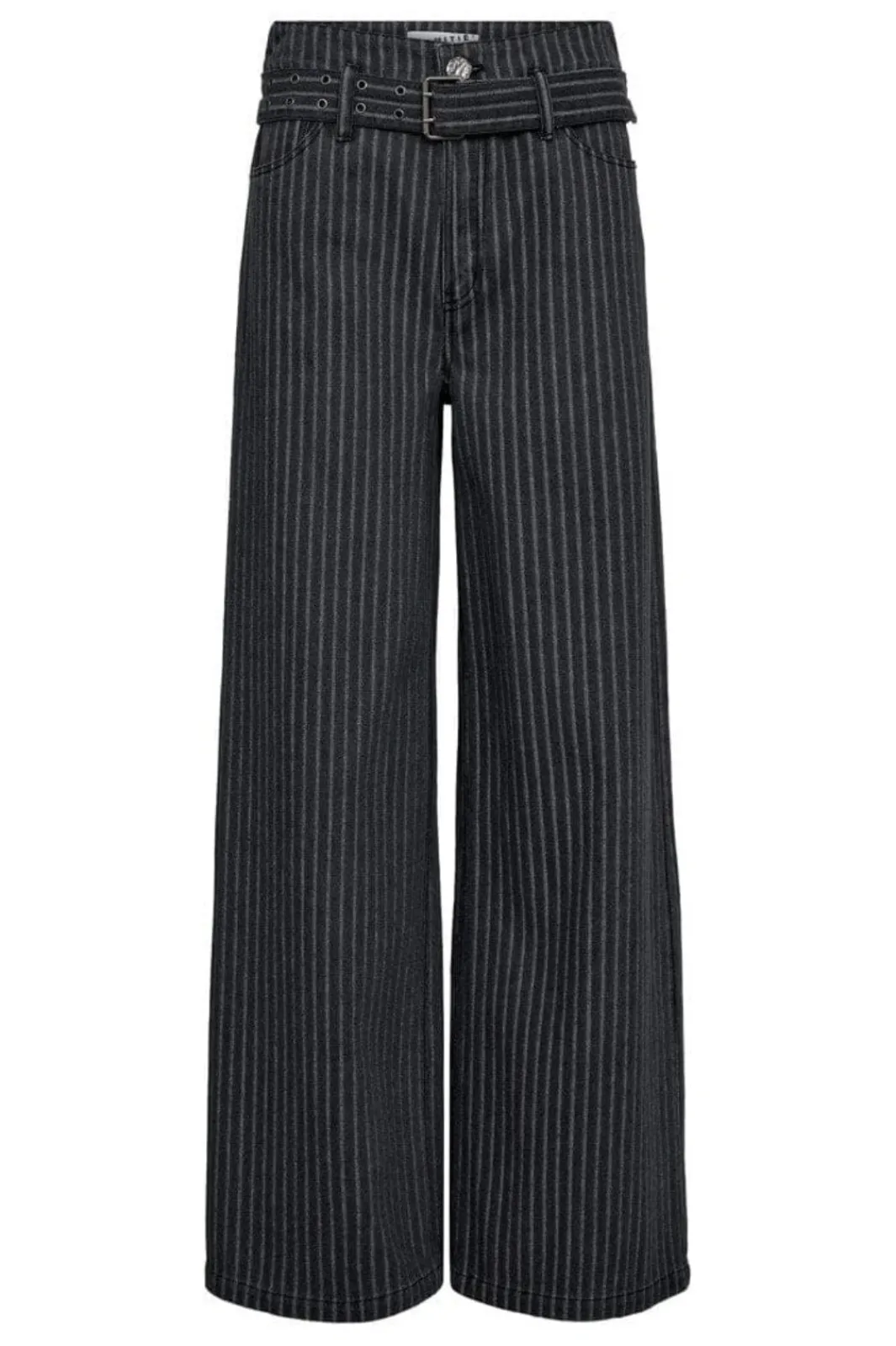 Online Haute L'Amitié Lou Stripe Belt Jeans HL10175 Dark Grey