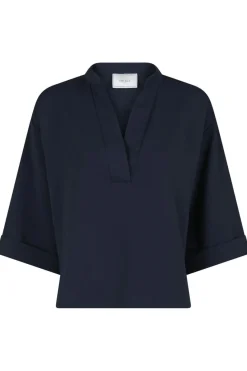 Best Neo Noir Luma Crepe Blouse Navy