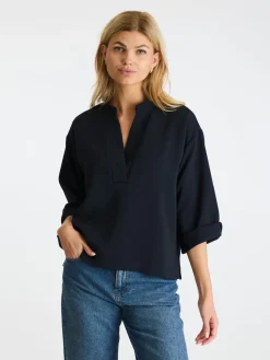 Best Neo Noir Luma Crepe Blouse Navy