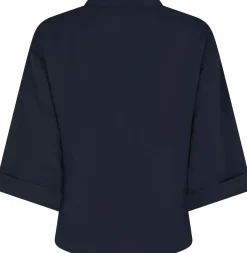 Best Neo Noir Luma Crepe Blouse Navy
