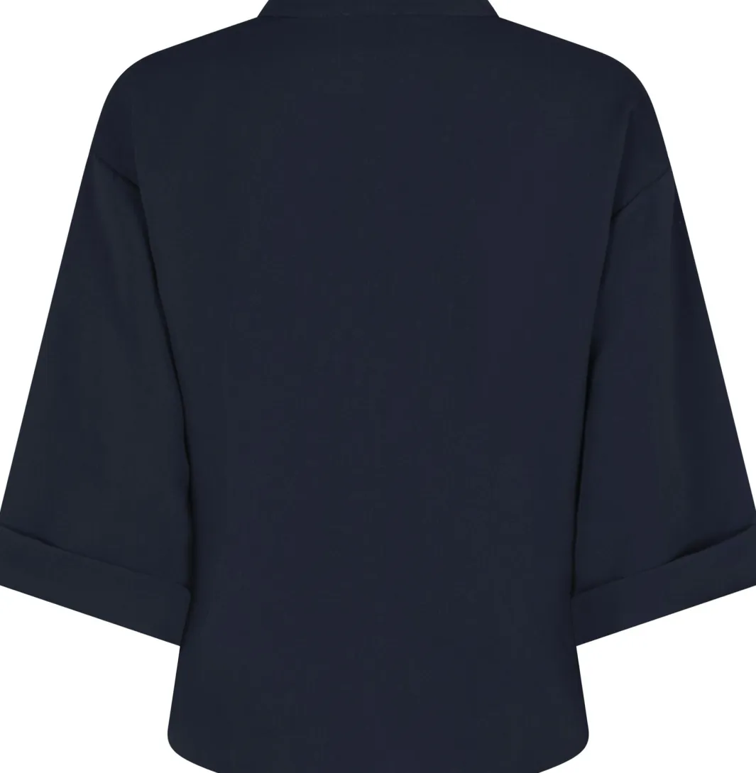 Best Neo Noir Luma Crepe Blouse Navy