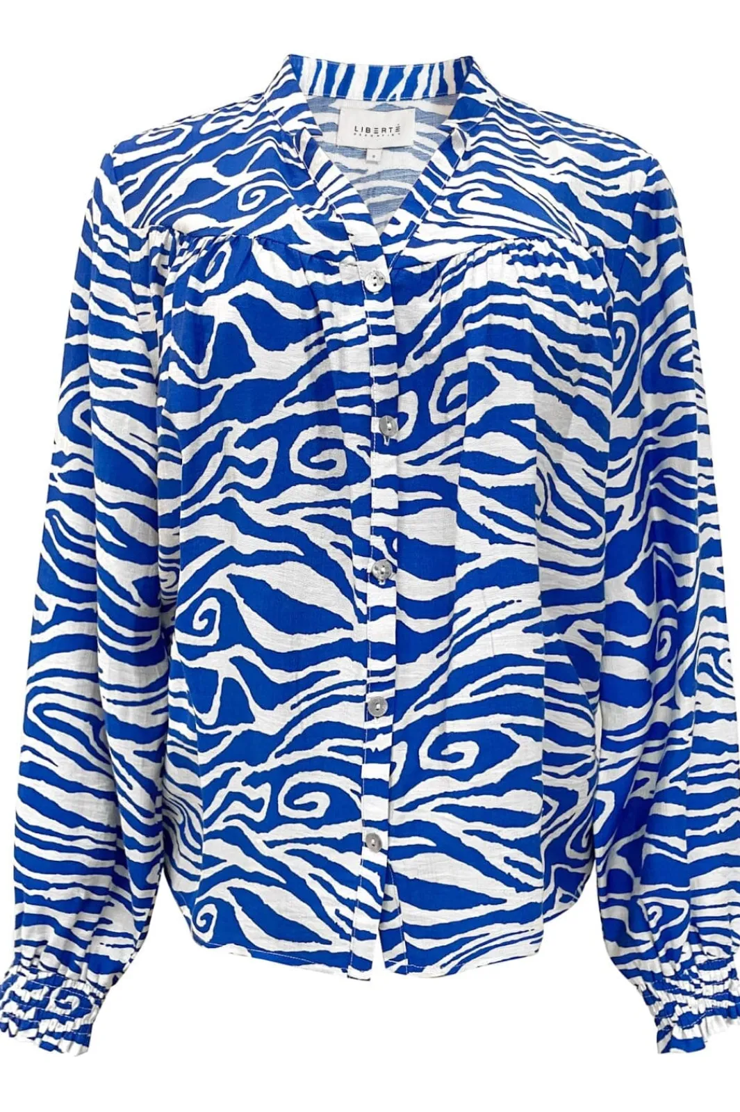 Clearance Liberte Mag-Ls-Vneck-Shirt 22054 Cobolt Zebra