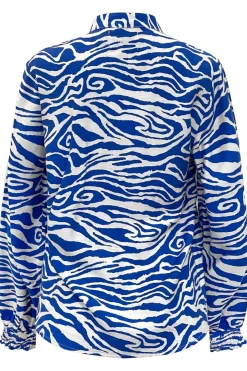 Clearance Liberte Mag-Ls-Vneck-Shirt 22054 Cobolt Zebra