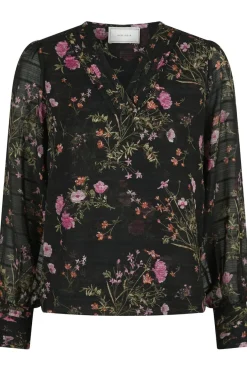 Outlet Neo Noir Mahra Flower Print Blouse Black