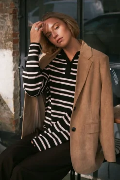 Online Neo Noir Mala Polo Knit Blouse 167213 676