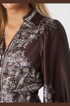 Discount Neo Noir Malfida Paisley Border Dress 166210 676